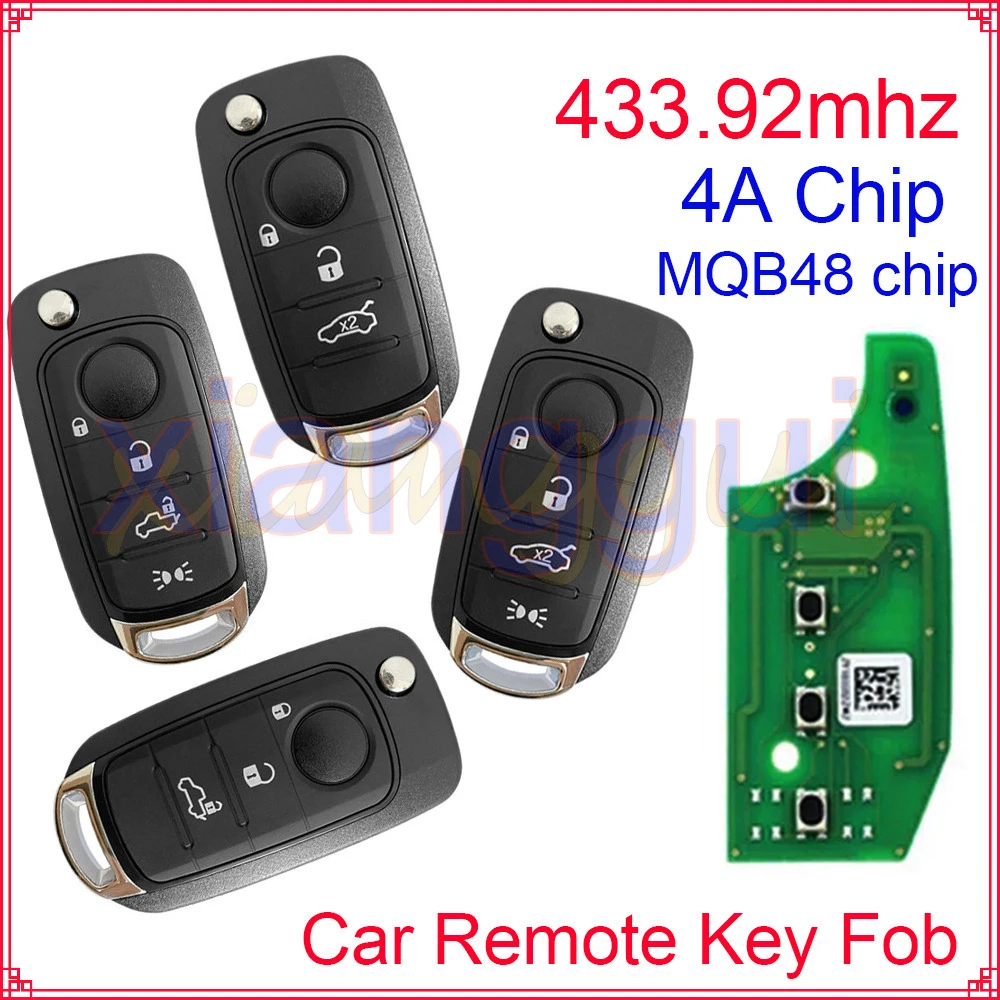 3/4 Button Car Remote Control Key Fob Key Case Shell for Fiat 500X Egea Tipo Tprp Freedom Doblo Argo Nuovo Grazie 2016 2017 2018