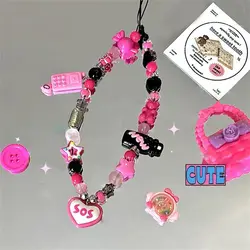 Corea INS 3D Star Pearl Cat Beads accessori per ciondoli a catena per telefono per ragazza gioielli cinturino cordino cordino appeso fatto a mano