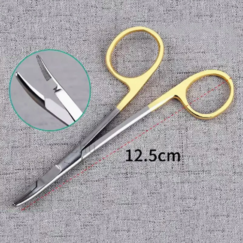 Microscopic needle holder, dental oral hand-held instrument, end type needle holder with scissors