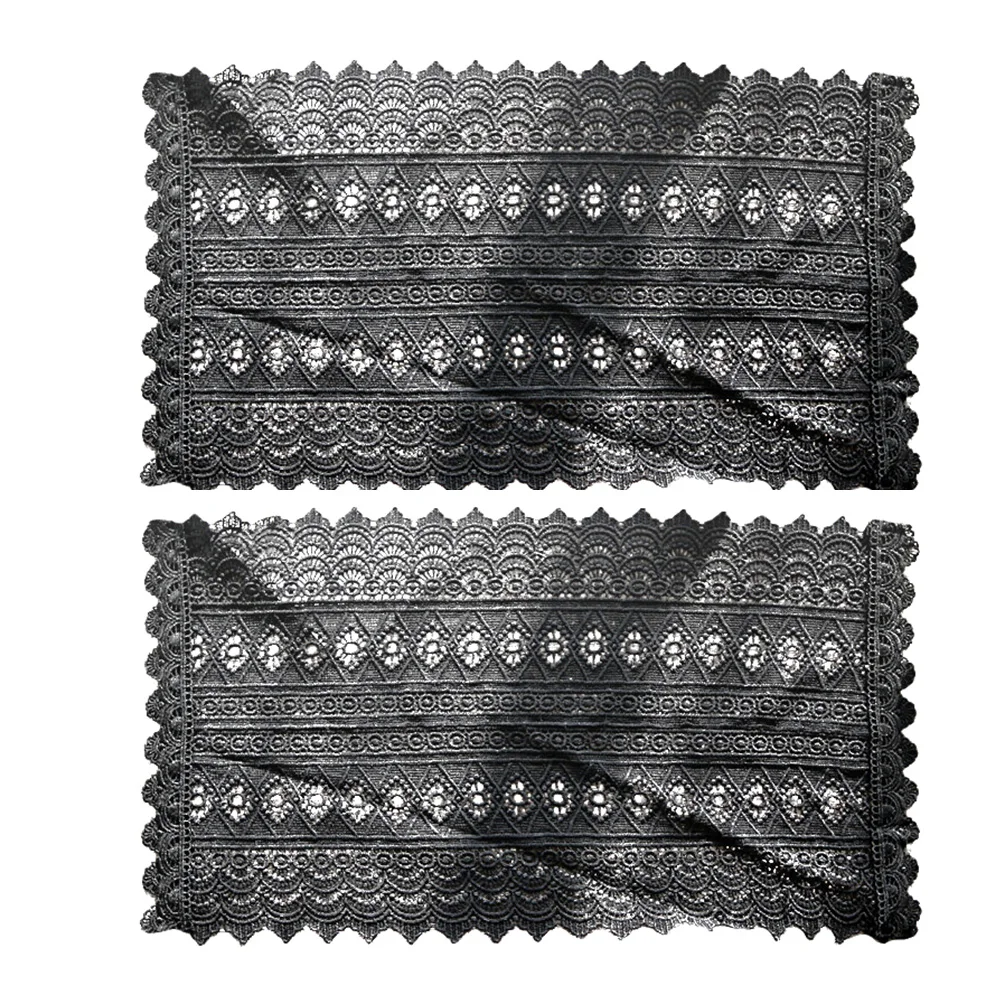 

2Pcs French Decor Black Placemat Rural Rural Style Tablecloth Table Mat Style Mat Theme Holiday Home Decor