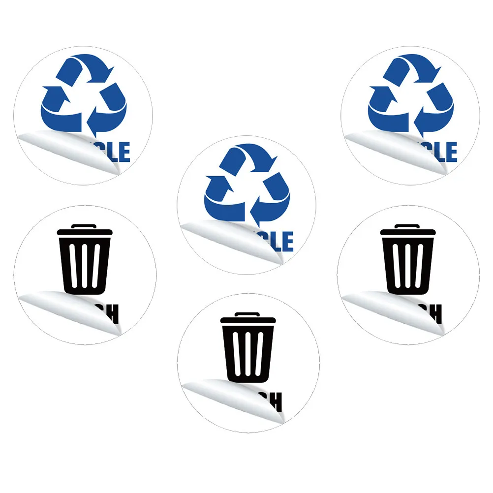 

6Pcs Trash Sorting Label Stickers Easy Peel and Stick Garbage Can Decals for Home Use Recycle Sticker Recycle Sticker