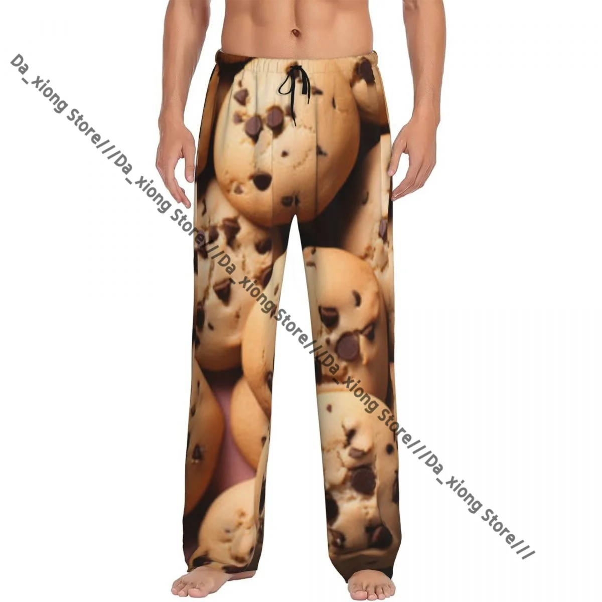 Chocolate Chip Cookies Background Mens Pajamas Pyjamas Pants Lounge Pants Sleep Bottoms