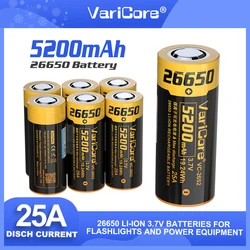 VariCore VC-2652 5200mAh 26650 20A power Rechargeable lithium battery 3.7V Suitable for Flashlight Headlight batteries