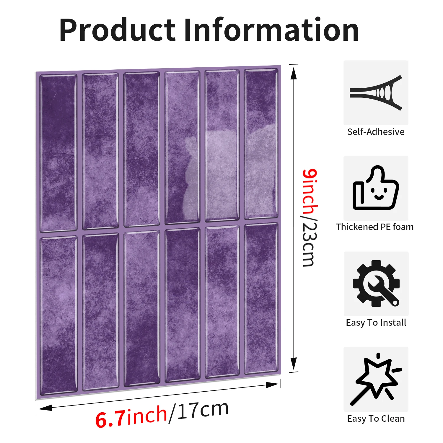 Self-adhesive tile decals, peel-and-stick tile stickers, splash-proof wall decor for kitchens and bathrooms, bedroom decor