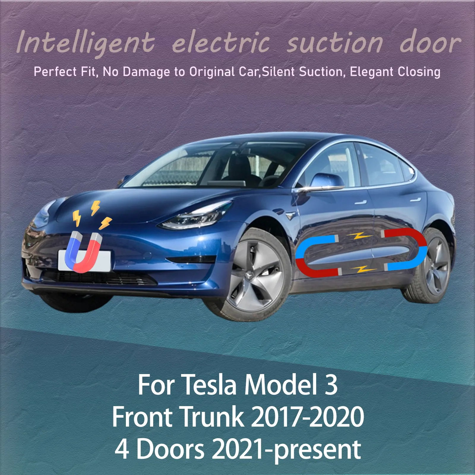 

Electric Soft Close Door Kit For Tesla Model 3 Front Trunk 4 Doors 2017-Now Auto Silent Anti-Slam Suction Door System Automatic