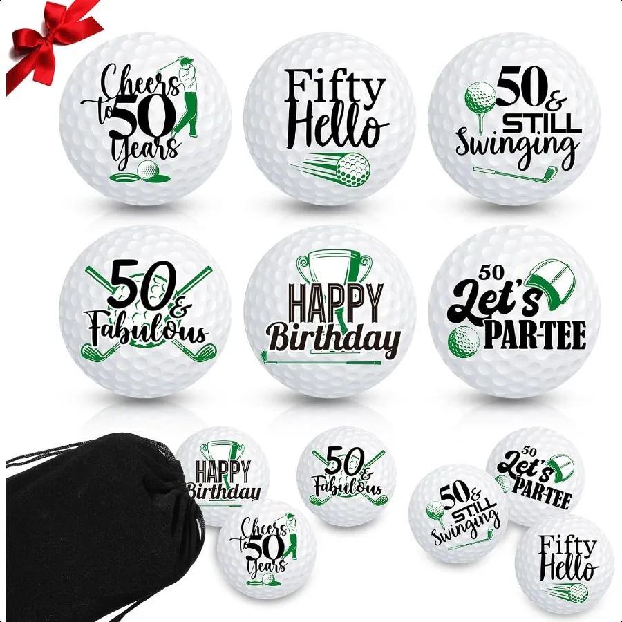 

6 Pcs Birthday Golf Balls Gift Funny Golfer Gift Set Golf Birthday Set Profional Practice Ball for Men Golfers