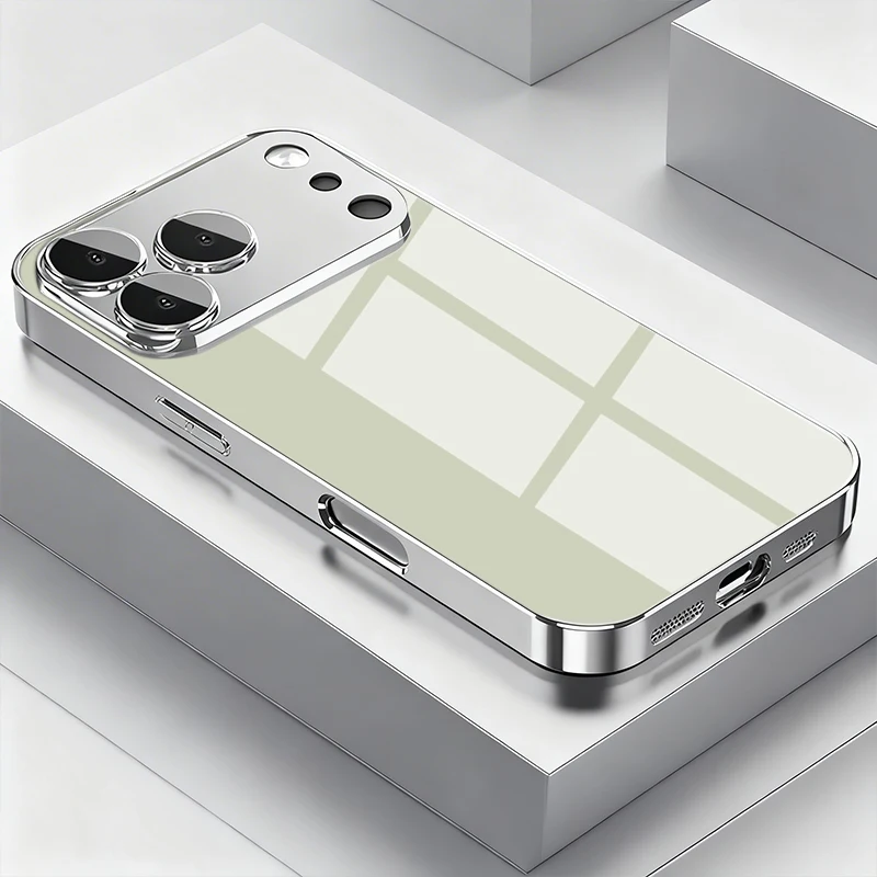 Metal Technology Tempered Glass Electroplated Case For Samsung Galaxy S26 Ultra S25 FE S24 Plus S23 S24 S25 S26 Shockproof Cover