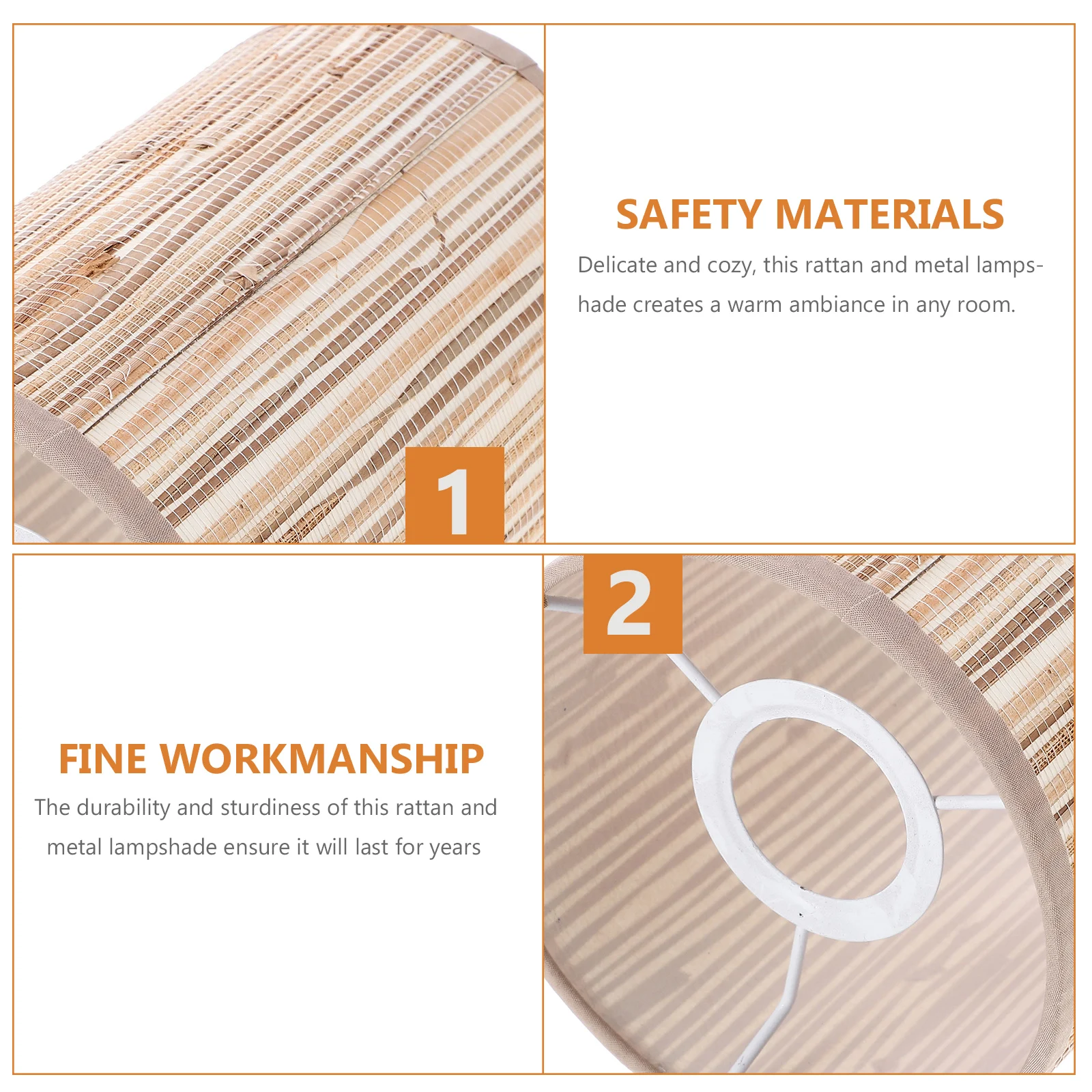 

Woven Pendant Lamp Shade Rustic Style Decorative Light Cover for Farmhouse Hotel Restaurant Bedroom E27 E14 Lamp Shades