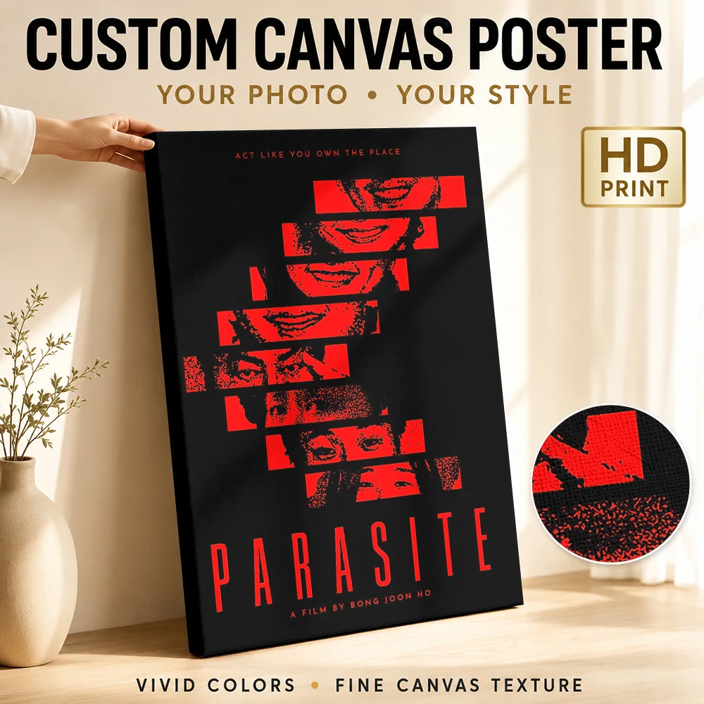 Parasite Movie Canvas Painting Poster Custom Photo Vintage Movie Canvas Wall Art for Bedroom Decor Ready to Hang Gift for Fans