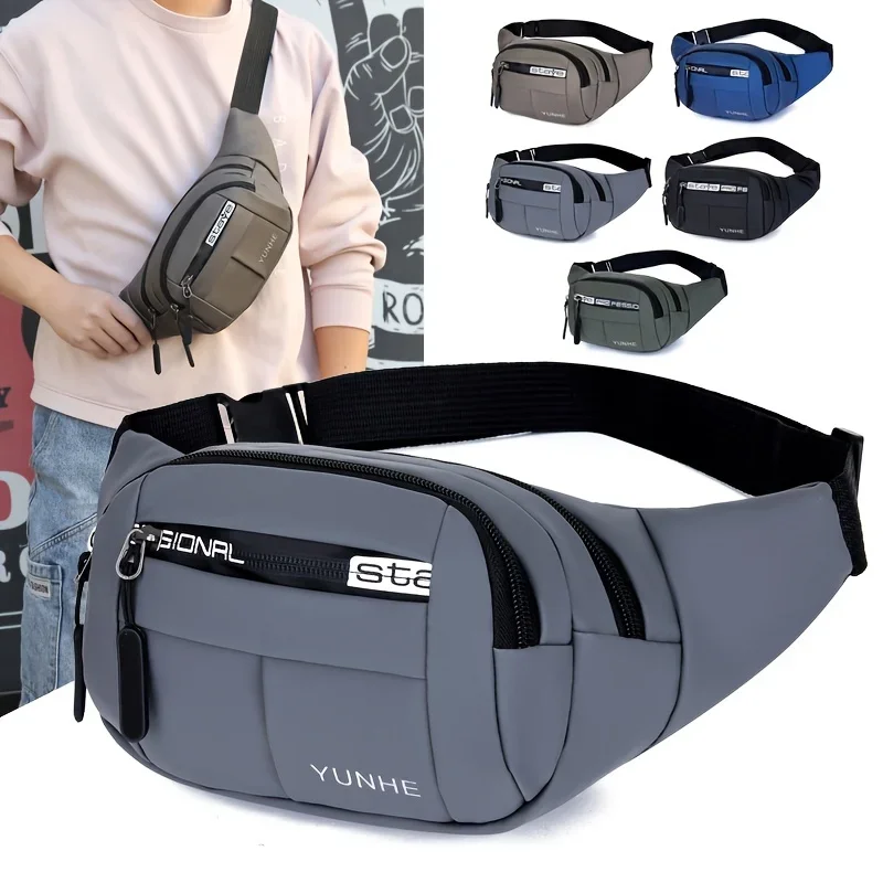 

Men's Waist Pack Lightweight Purpose Mobile Phone Fanny Pack Wallet Outdoor Casual Crossbody Bag ,Multiple Zipper Compartments