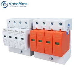 AC SPD 4P 385V 40KA 60KA Solar PV Surge Protector Din Rail Mounting Protective Low-voltage Arrester Device for House