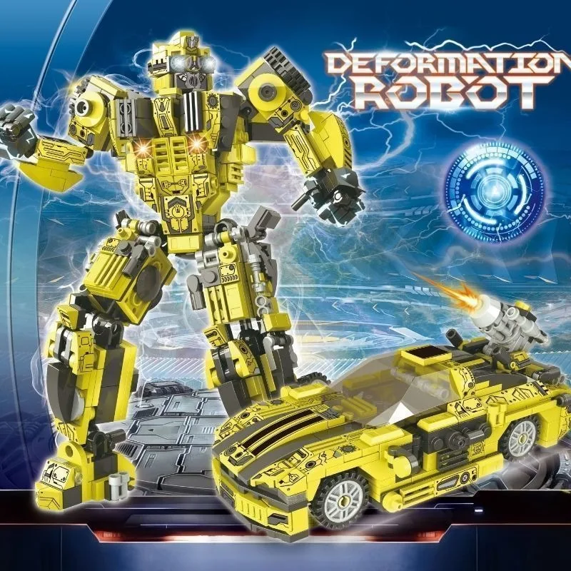 Compatibel met Lego Bricks, Transformers, Bumblebee, Optimus Prime, Mecha, Autobots en Boys, moeilijk te monteren.