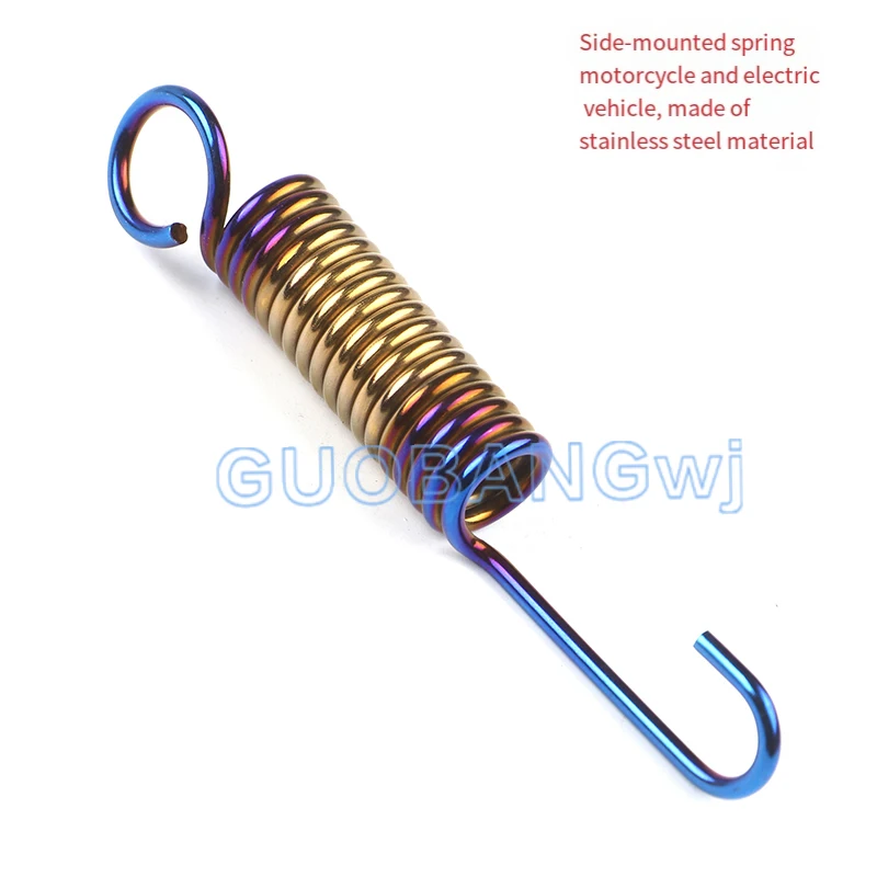304 Stainless Steel Motorcycle Side Stand Spring for Modification with Titanium Coating 43x2.5x105mm