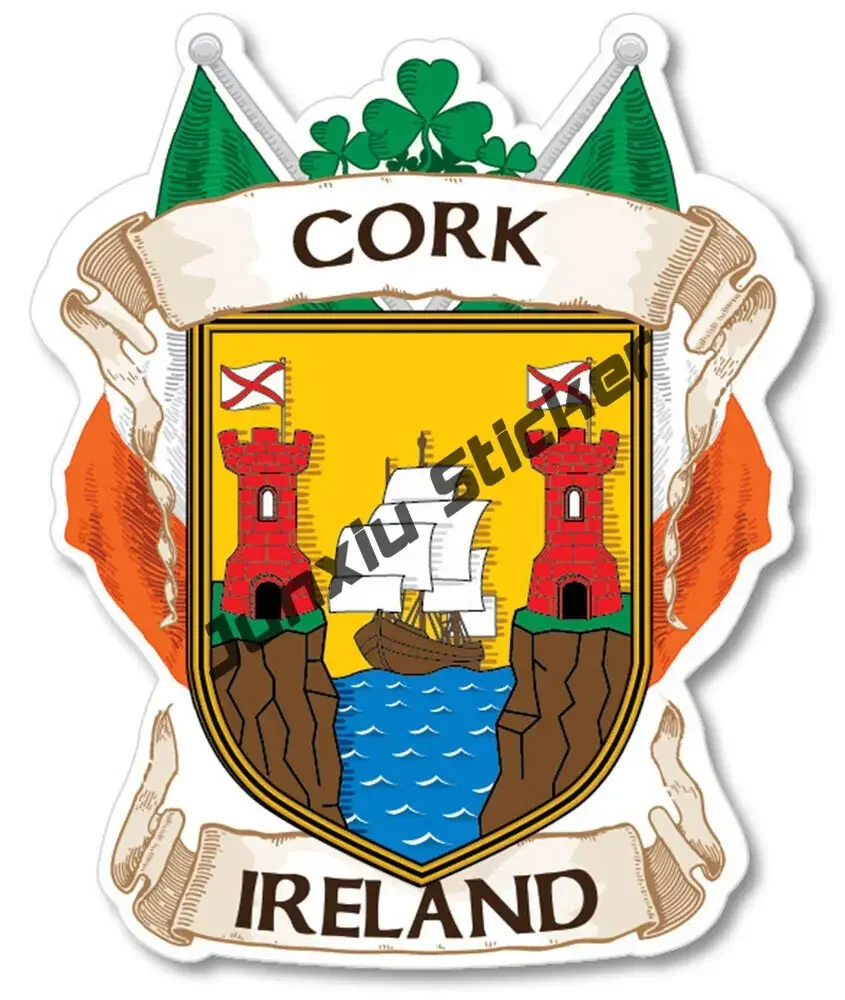 ملصقات Lucky Shamrock أيرلندا الأيرلندية الفلين Sligo Derry Galway Ashford Castle ملصق الختم جولة العلم الديكور PVC الملحقات #3