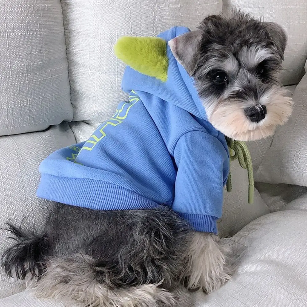 

Fashion Letter Print Dog Hooded Sweatshirt Warm Soft Dog Sweatshirt Clothes Adjustable Cotton/Polyester Pet Hoodie Winter