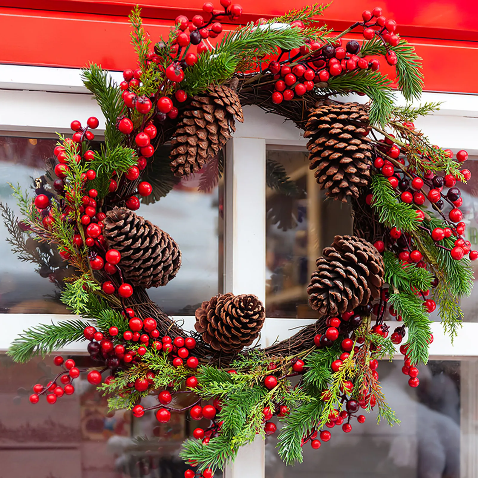 

8pcs Christmas Red Berries Filler for Tree Wreath Craft Artificial Plant Decor Xmas Floral Arrangement Party Supplies