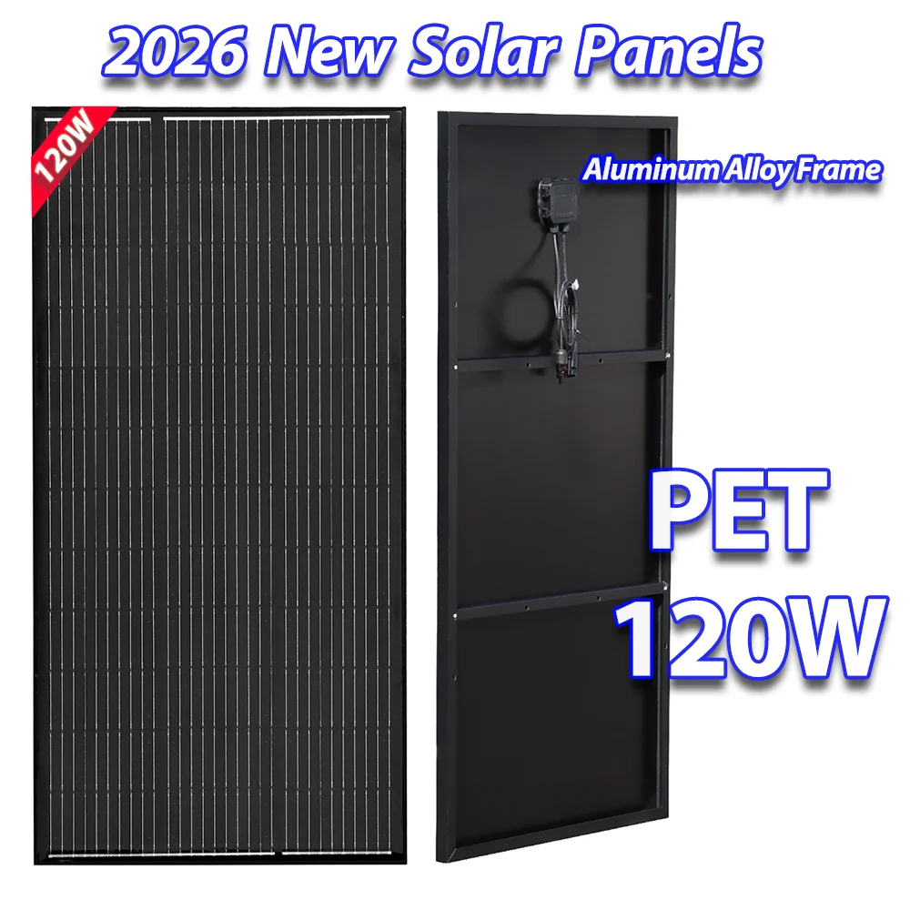 120W Solarpanel 19,8V Monokristallines Solarpanel-Set Campingausrüstung Solarpanel für Wohnmobil Boot