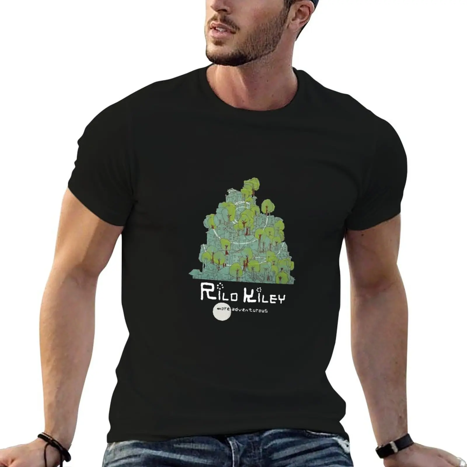 Camiseta RILO KILEY, camiseta esencial para hombre, camisetas de algodón pesado con estampado de anime para hombre