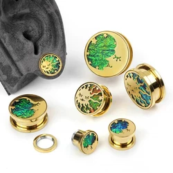 1PC Surgical Steel Sun Shell Shape Ear Plug Earrings Expander Tunnel Stretchers Body Piercing Jewelry 8mm-25mm