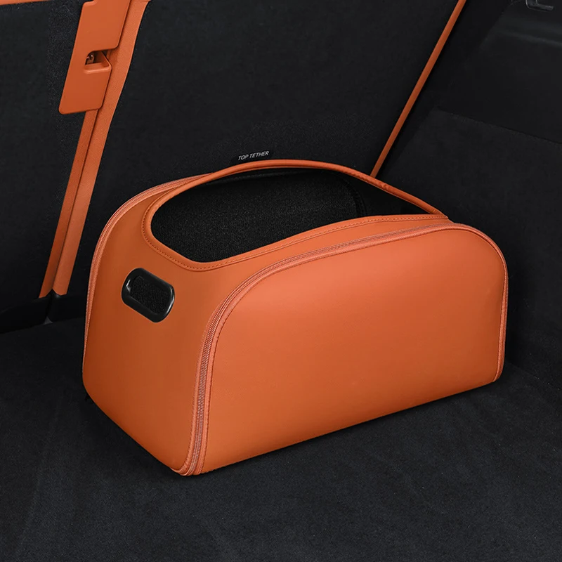

1Pc Car Trunk Organizer, Heavy Duty Leather Waterproof Rear Cargo Storage Bin, Collapsible for Back Seat and Boot, Universal Fit
