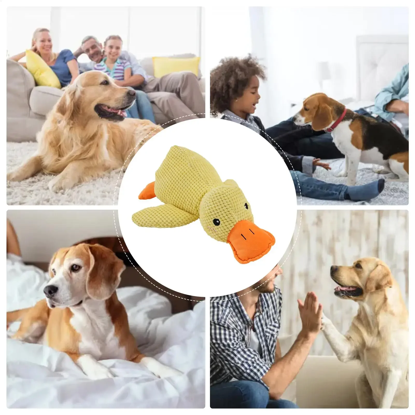 45 cm großes Hundespielzeug, bissfest, quietschende Ente, zur Zahnreinigung und -pflege, interaktives Plüschspielzeug für Welpen, Haustierbedarf – Detail 6