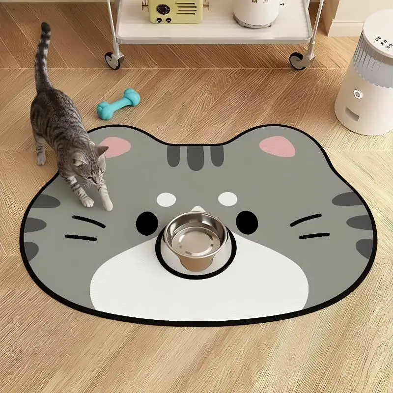 Cartoon Pet Feeding Placemat For Cats And Dogs Meal Mat For Absorbent Mud