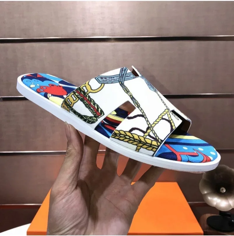 Scarpe da donna estive nuova edizione coreana punta sopra indossare pantofole a fondo piatto moda donna Graffiti pantofole con tacco piatto SH1