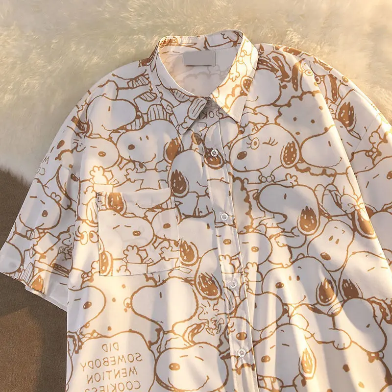 Snoopy cartoon cute shirt creative kawaii unisex couple same shirt short sleeved t-shirt anime peripheral gift wholesale