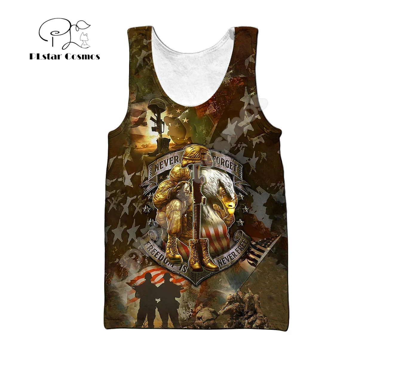 

Custom Name Army Military Veteran Soldier Camo Eagle 3DPrint Summer Streetwear Harajuku Casual Funny Vest Sleeveless TankTop X4