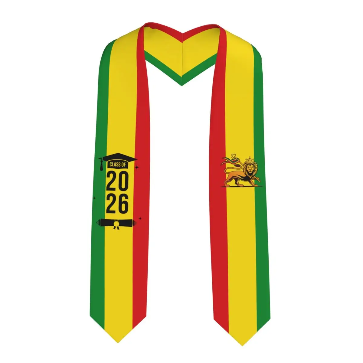 

Class Of 2026 Ethiopia Flag Graduation Stole Sash Scarf For International Students Proud 183CM Long