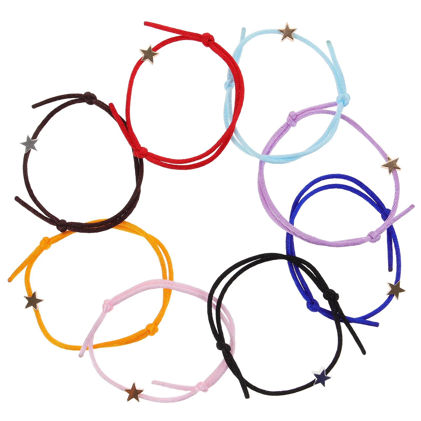 

8 Pcs Star Bracelet Pentagram Women Adjustable Braided String Charms Decorative Colorful Woven Traditional Handmade
