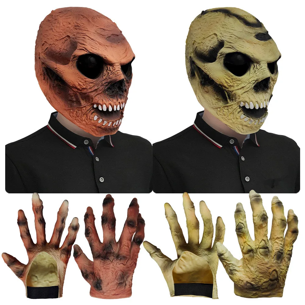 Halloween Totenkopfmaske mit Beiden Händen Gruselige Schreckliche Horror-Party-Dekoration Lustige Cosplay-Requisiten Masken – Detail 4