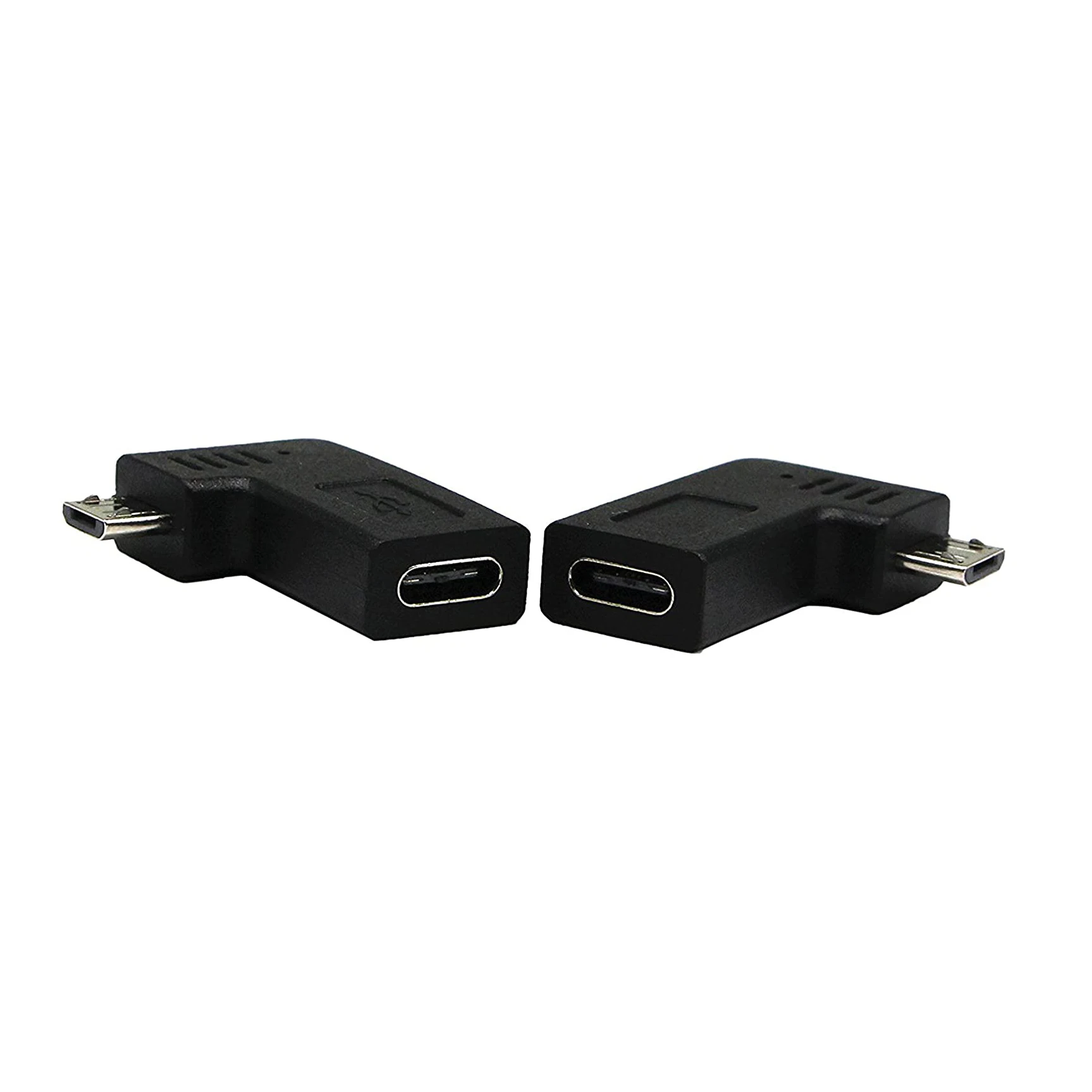 Right & Left Micro USB Male to USB Type C Female Data Sync and Charging Converter Adapter for Phones, Computers, Tablets  2pack