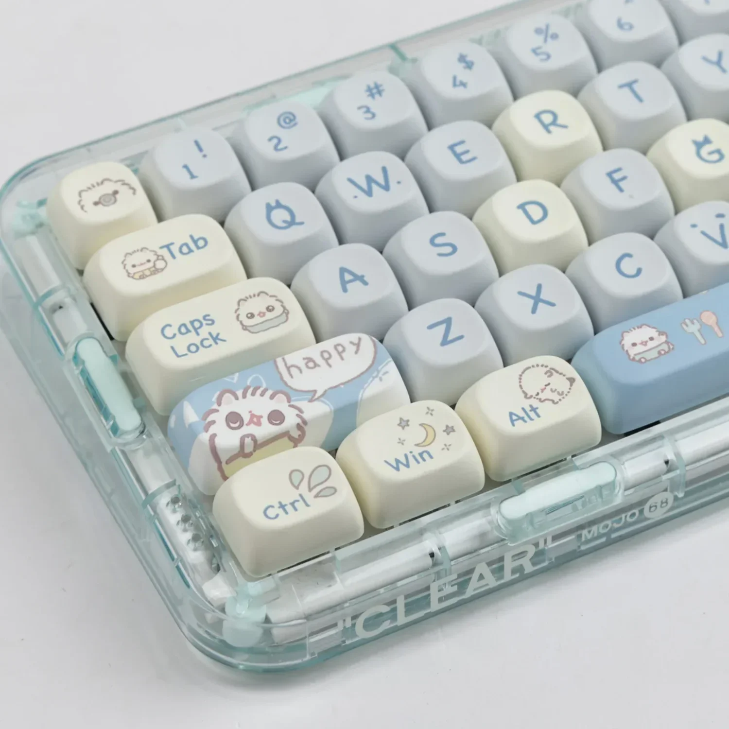 

Cat MOA Keycaps PBT Cute 144 Keys Large Set Adaptable To 60/80/87/98/104/108 Mechanical Keyboards