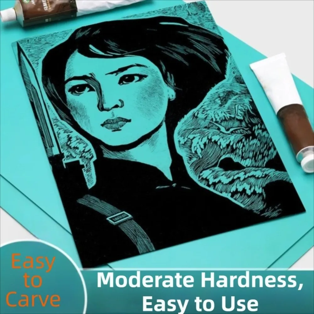 Soft Linoleum Carving Rubber Block a5/A4/8K Thickened Printmaking Stamp Blocks Odorless PVC Sheet Printing Board Plate Student