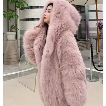 Image Female Autumn Winter Imitation Fur 2024 Lamb Plush New Coat Women's Mid-Length Korean Loose Plush Sheep Shearing Coat Thickening