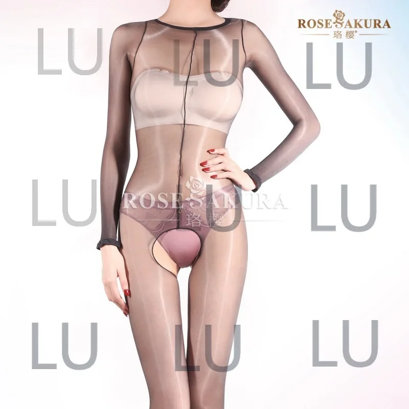 

Новинка 2025 года, цельные маслянистые чулки Aurora 0711, открытые 0716, соблазнительные сексуальные комбинезоны с длинными рукавами и закрытой промежностью 0712