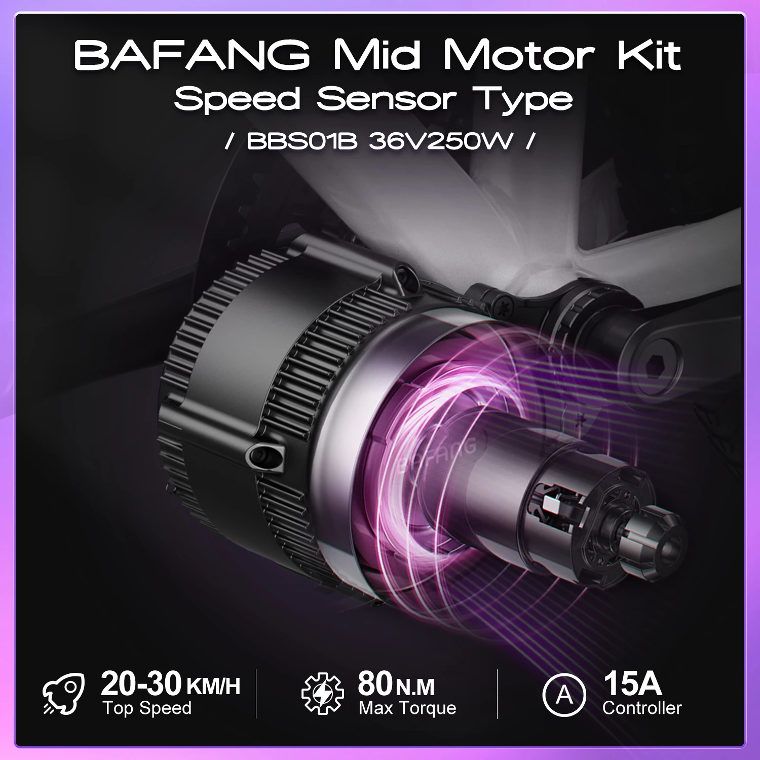 BAFANG 250W BBS01B Mid Motor Kit 8Fun Electric Bicycle Conversion Kits 17.5Ah 20Ah 25Ah  Hailong Li-ion Battery For Commuting