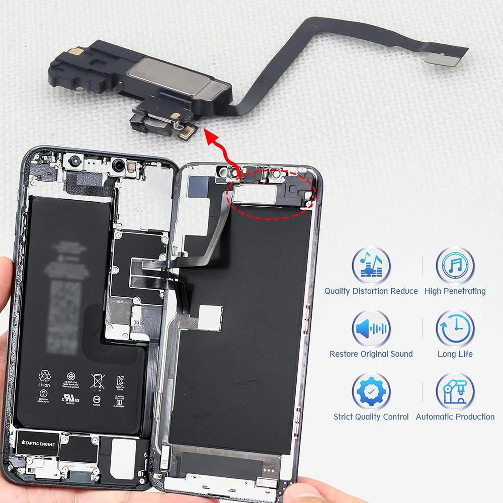 Earpiece Speaker for iPhone 11 Pro Max Ear Speaker Replacement Light Proximity Sensor Flex Cable Earphone