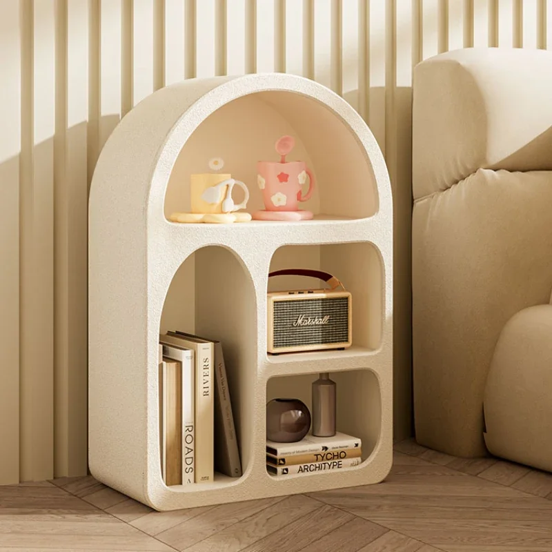 

Nordic Cave Bookshelf, Wall Cabinet Floor-to-Ceiling Multi-Layer Storage, Circular Edge Ins Style, Elegant Display Solution