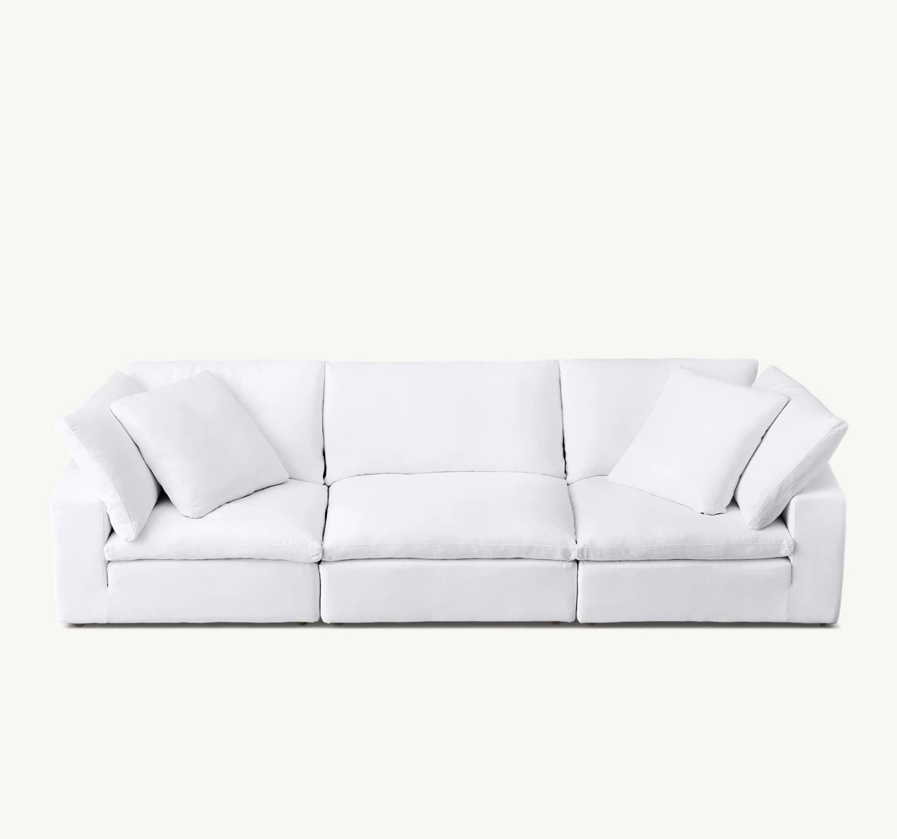 CLOUD Luxury 3-Piece Modular Sofa Set Customizable Velvet Fabric Cotton Linen For Hotels Villas Indoor Living Room Furniture