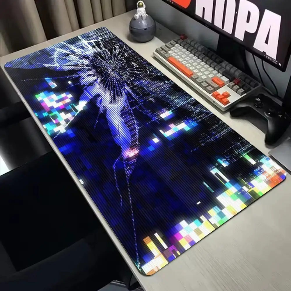

Коврик для мыши Glitch Art, нескользящий игровой коврик для мыши разных размеров, коврик для мыши для киберспорта, игровой механический коврик для клавиатуры XXL, настольный коврик