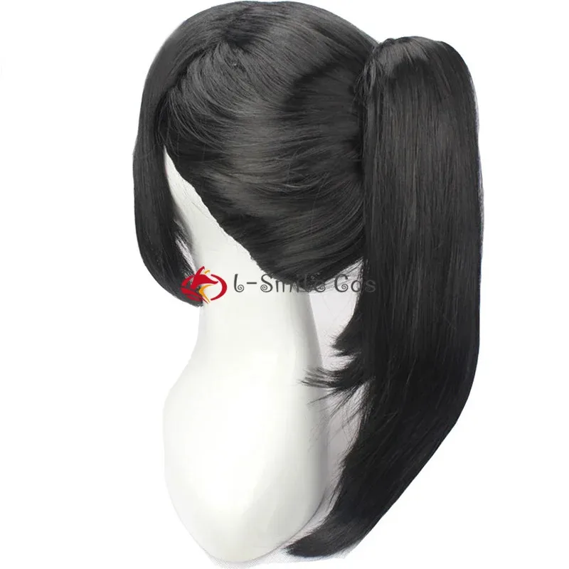 vivi 2025 Game Yandere Simulator Ayano Aishi Cosplay Hair Black Synthetic Removable Ponytail + Wig Cap