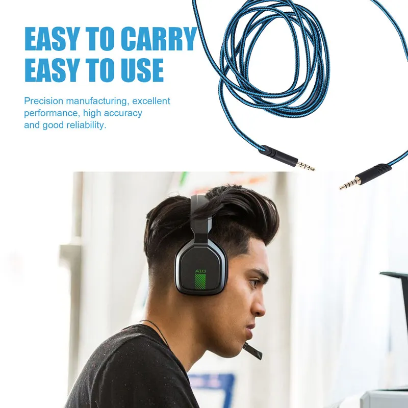 Headset Cable For Astro A10 A40 A30 A50 Gaming Headset/PS4/ One Logitech A40 Headset Cable