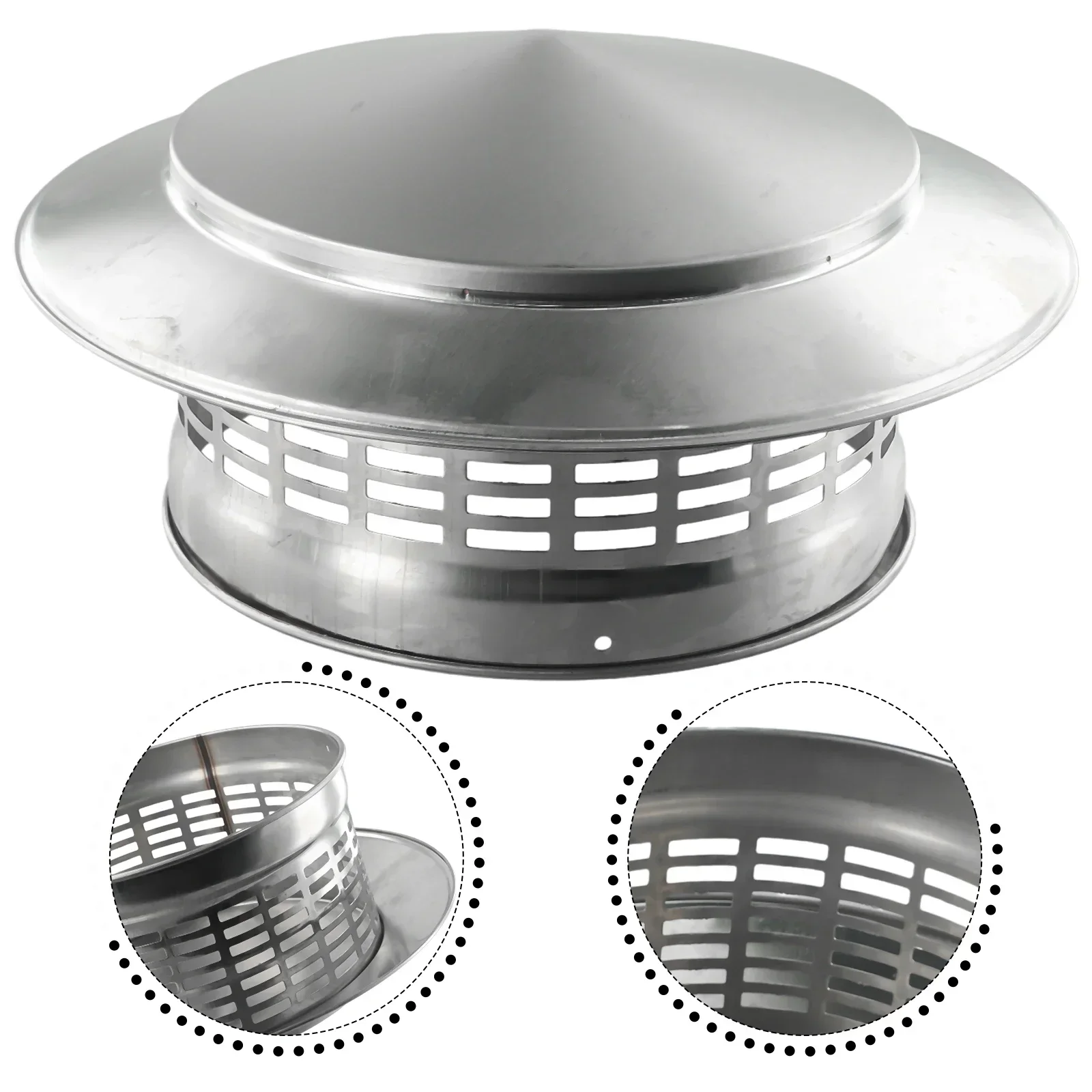 75/200mm Stainles Steel Chimney Cap For Exterior Wall Roof Pipe Exhaust Vent Chimney Exhaust Hood Silver Chimney Cover