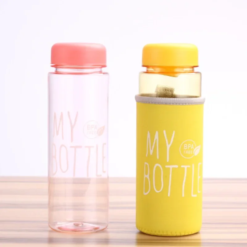 Portable Leakproof Anti-slip Cups Water Bottles Plastic Creative Advertising Cups Milk Tea Juice coffee Drinks Sports Cups