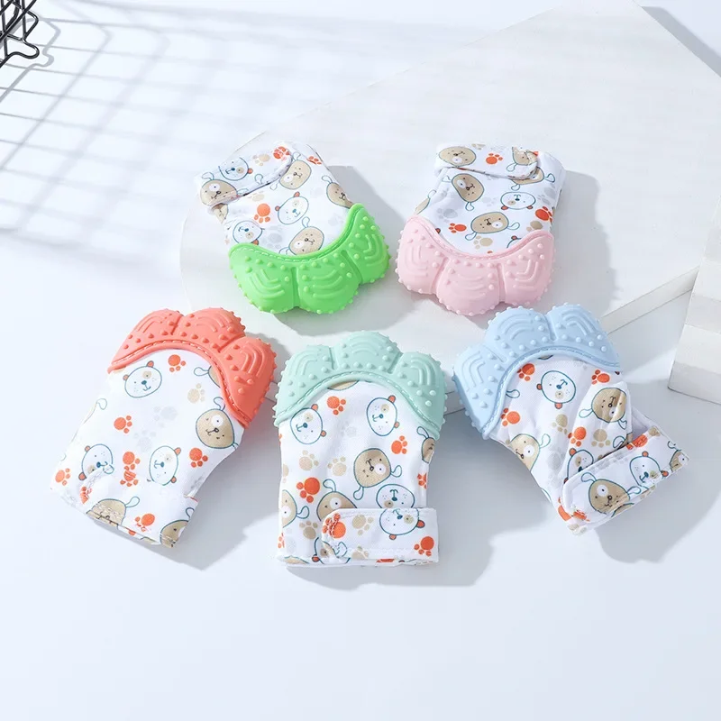 New Kids Teething Gloves Mittens Chewable Newborn Dental Care Durable Teether Toys Teething Infant Chewing Toy Baby Stuff