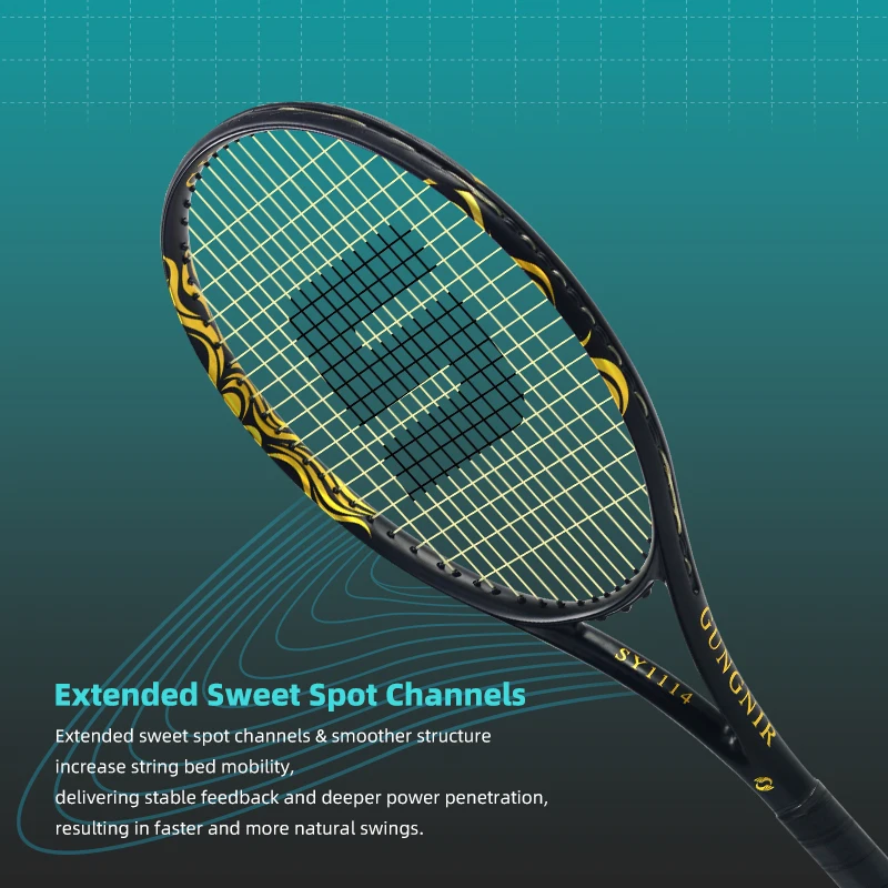 

SALYWEE Pro Tennis Racket Ultra-Light 265g Full Carbon Fiber Integrated Hot Stamping Process 55lbs Adult Universal Luxury Gear