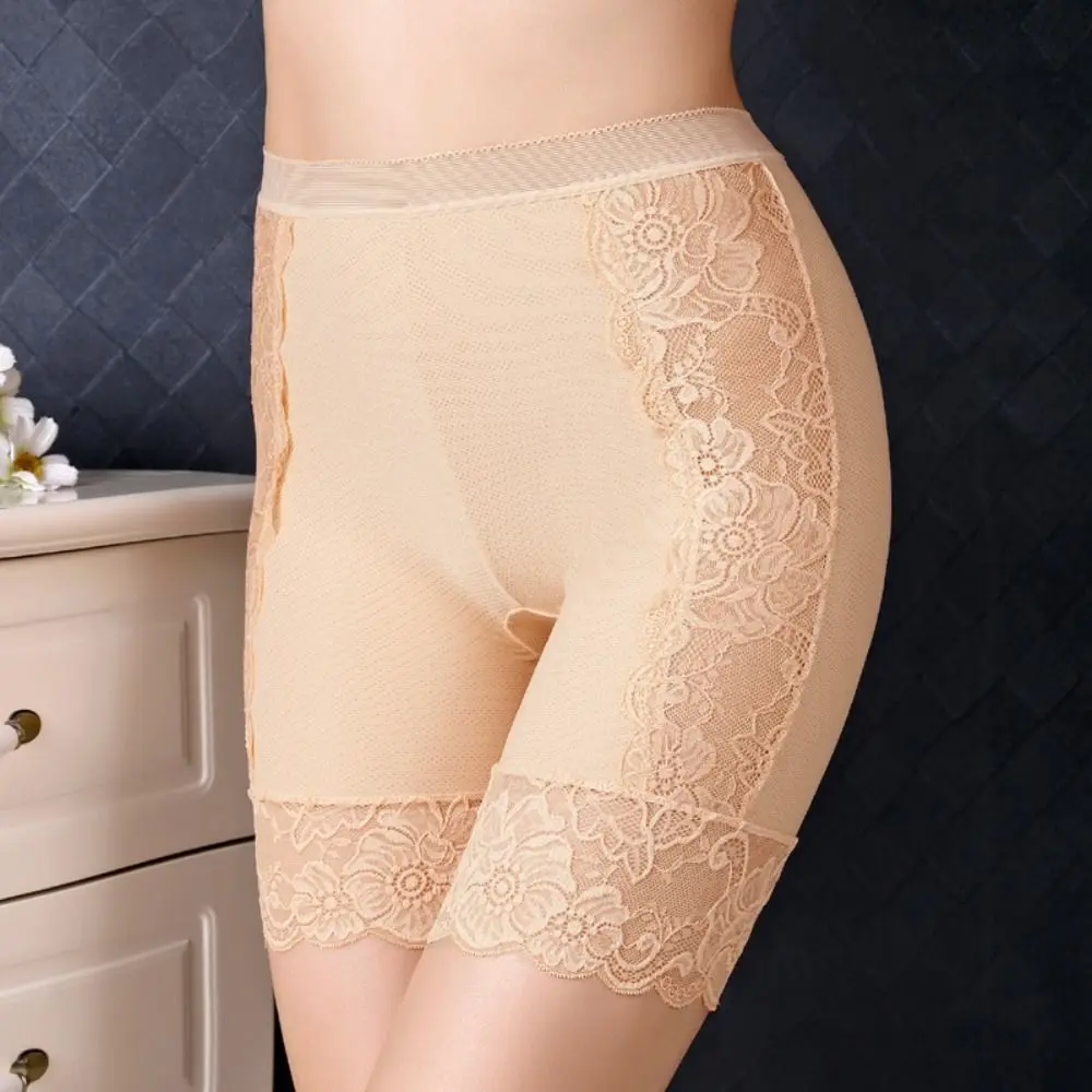 Plus Size Safety Short Pants Women Seamless Under Skirt Boxers For Women Sexy Lace Anti Chafing Panties Underwear