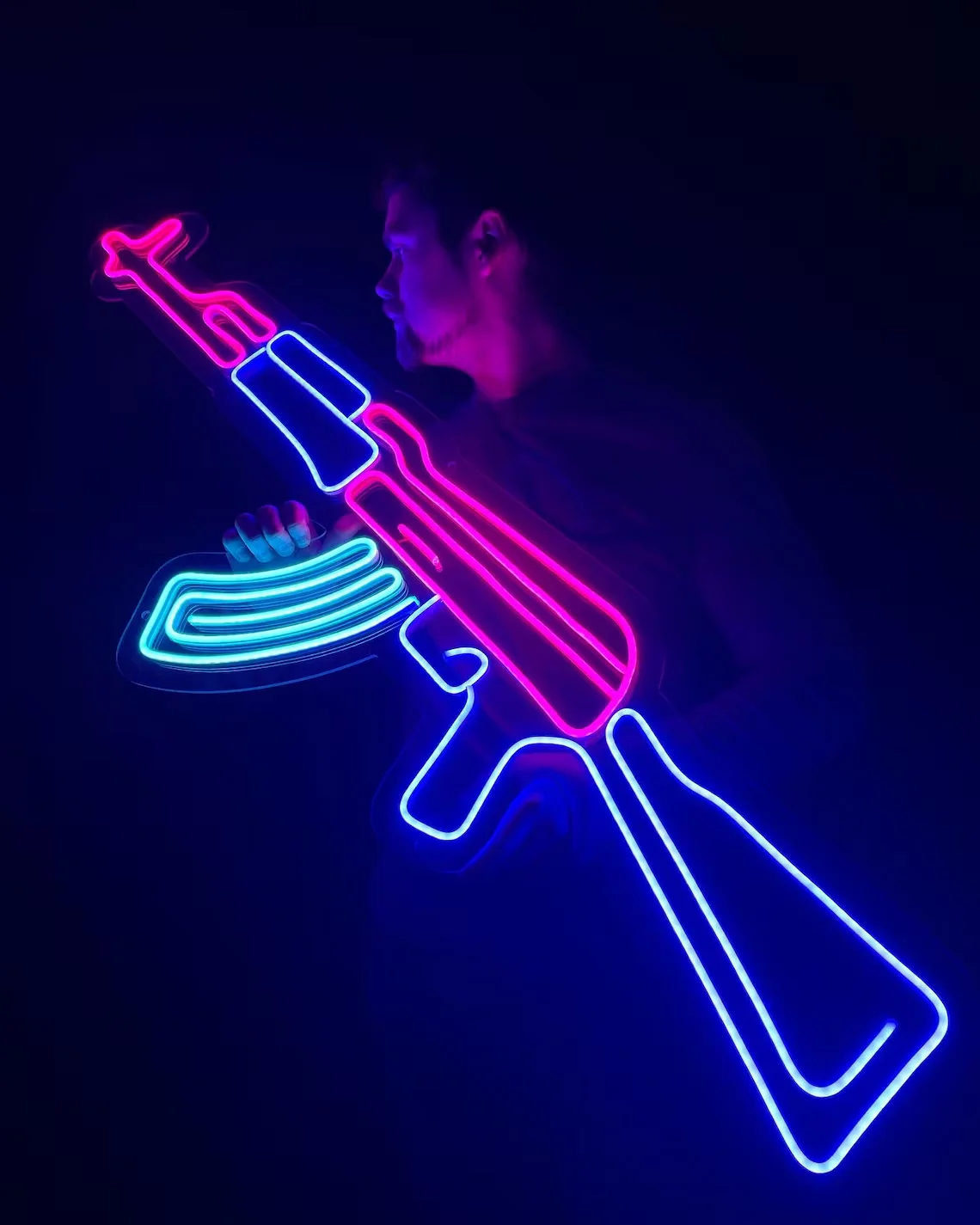 Gun Led Neon Sign Pistol Neon Sign Ak-47 Neon Sign Party Neon Sign Room Wall Decor